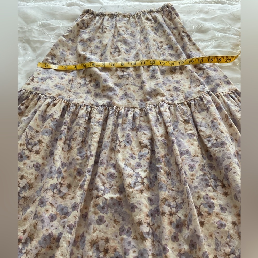H&M Lin Melange Womens XS Multi-Color Floral Ballerina Length Skirt - Picture 4 of 9